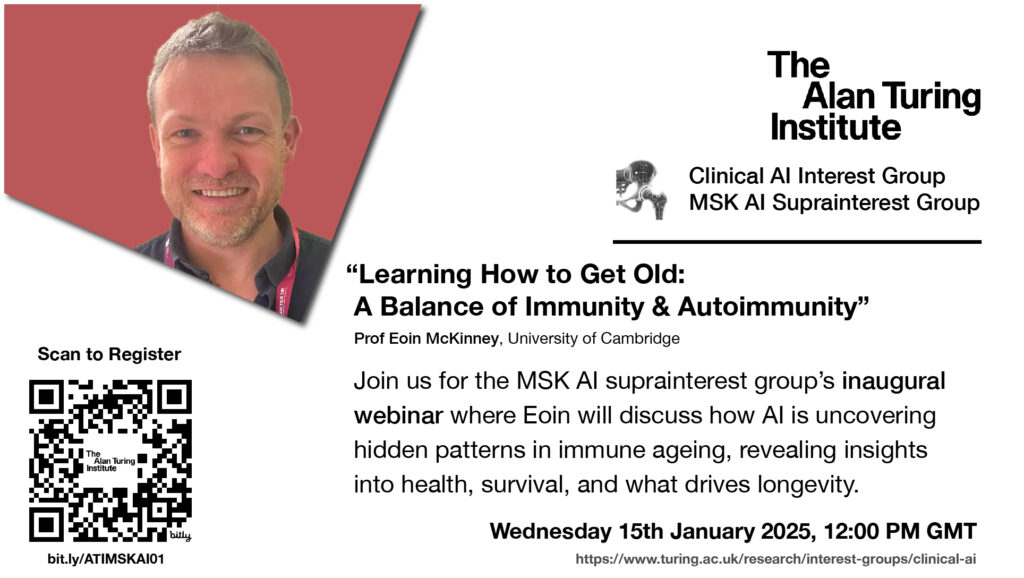 Free online webinar on ‘Learning How to Get Old: A Balance of Immunity and Autoimmunity’ by Prof. Eoin  Mckinney, University of Cambridge